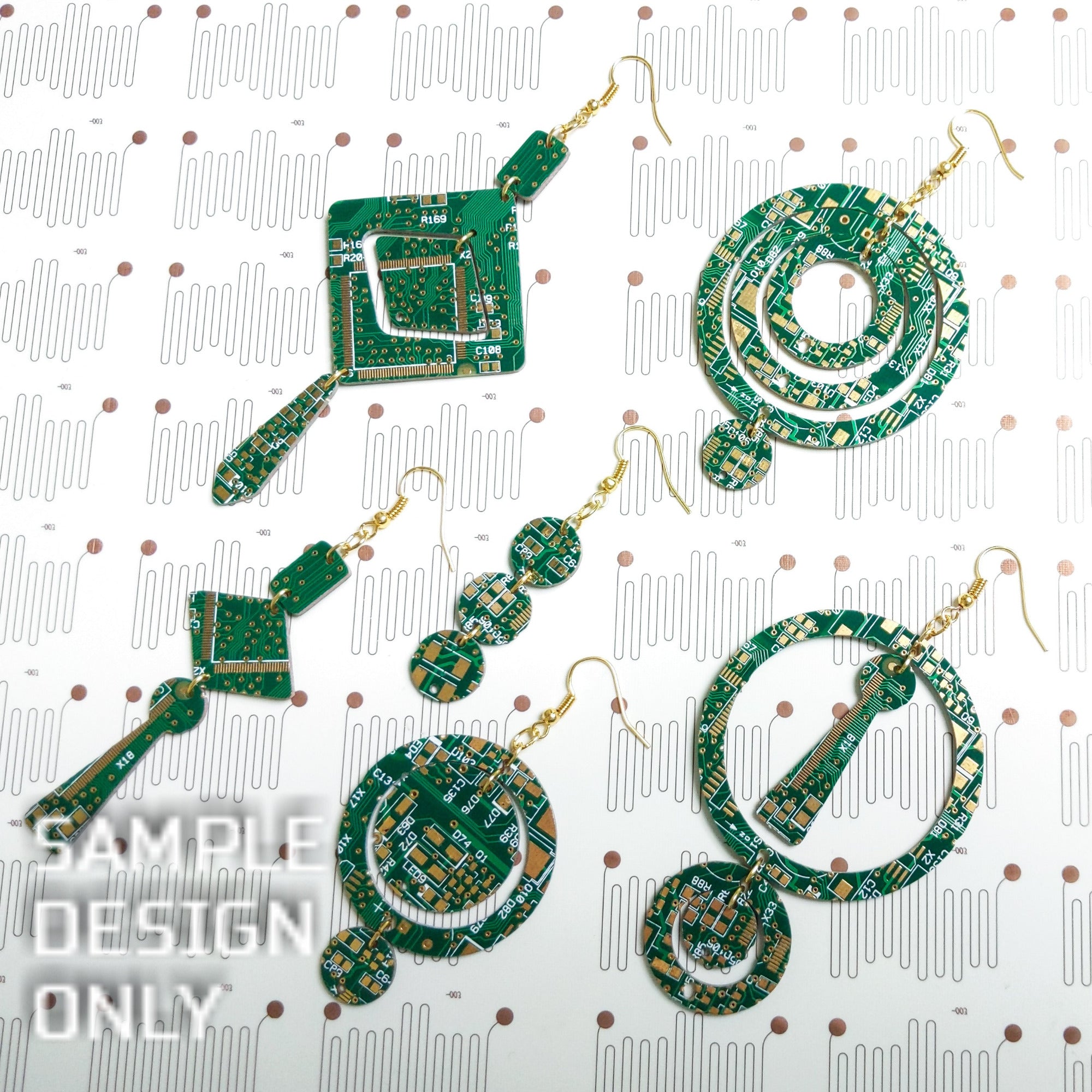 Make Your Own Circuit Board Earrings Kit - TechWears Ltd