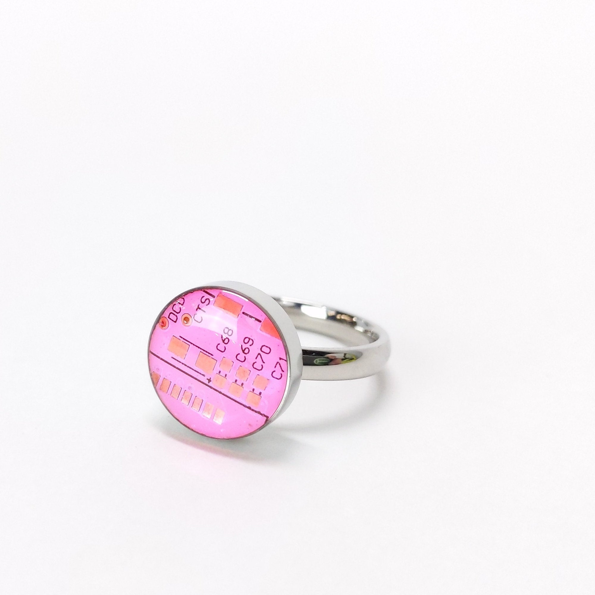 Pink Circuit Board Ring - TechWears Ltd