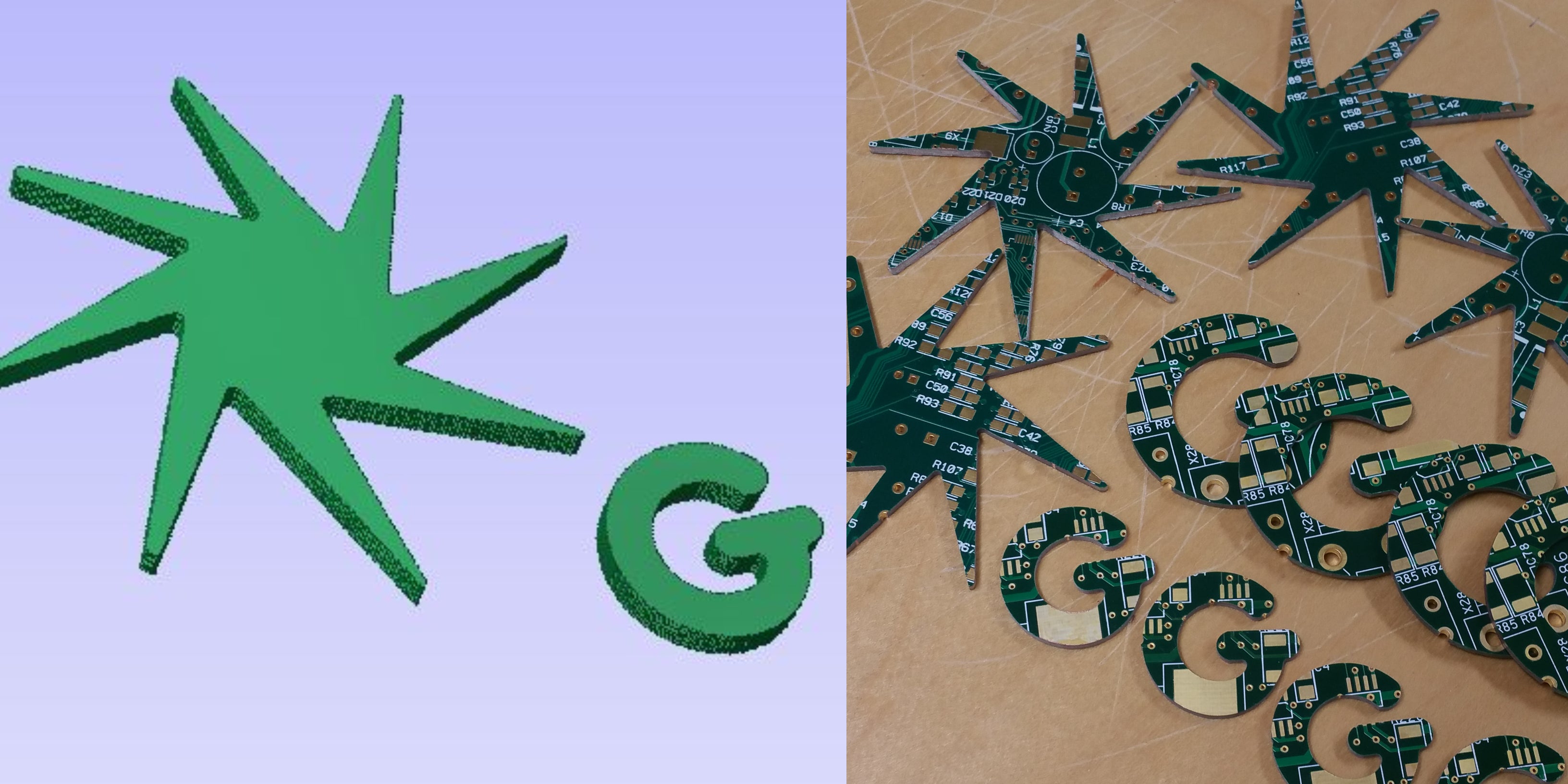 Custom Shapes Cut From Recycled Circuit Board