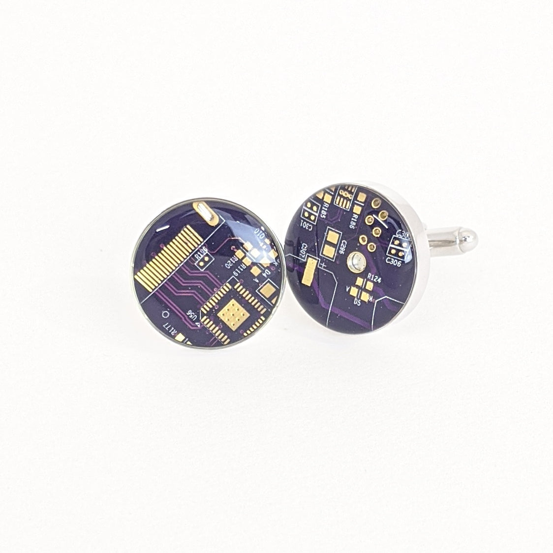 Purple Circuit Board Cufflinks - TechWears Ltd